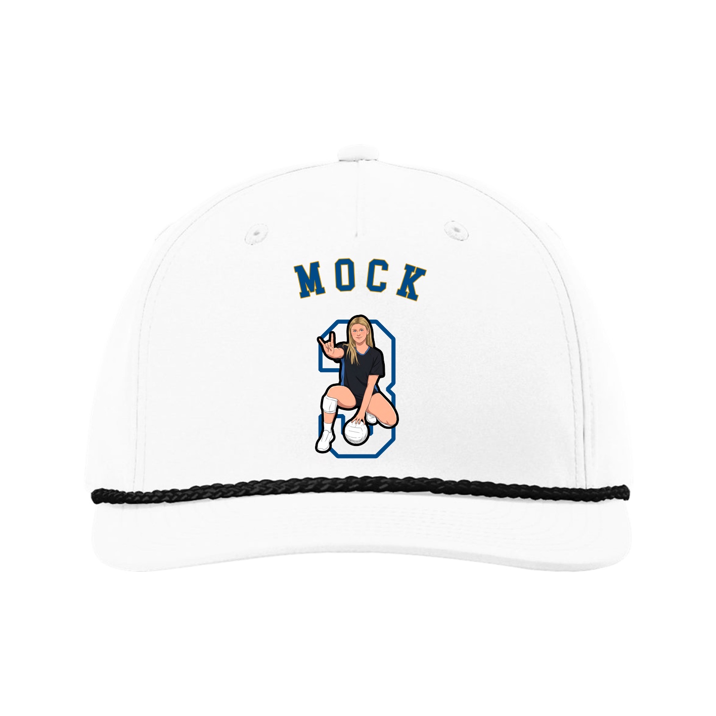 Five-Panel Classic Rope Cap — Shirsey Arch in White