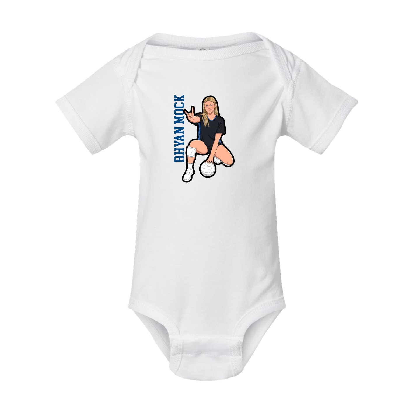 Baby Onesie — Name Vertical in White