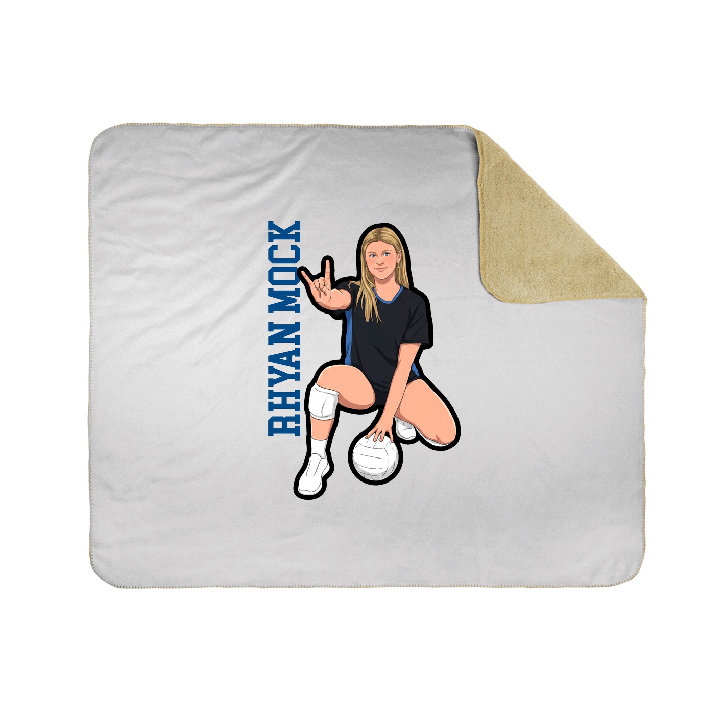 Throw Blanket — Name Vertical in White