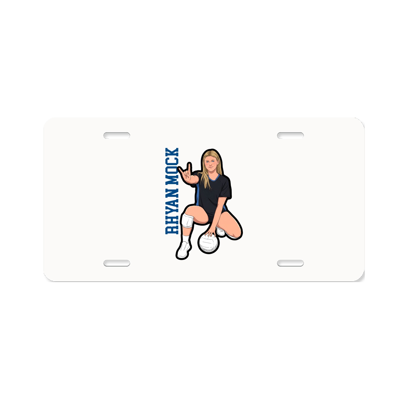 License Plate — Name Vertical in Classic