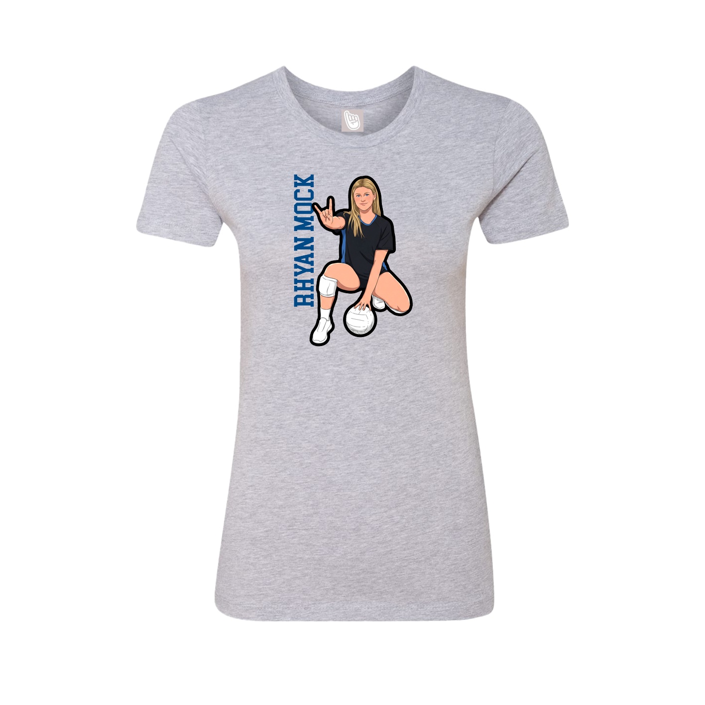 Womens Tee — Name Vertical in Grey