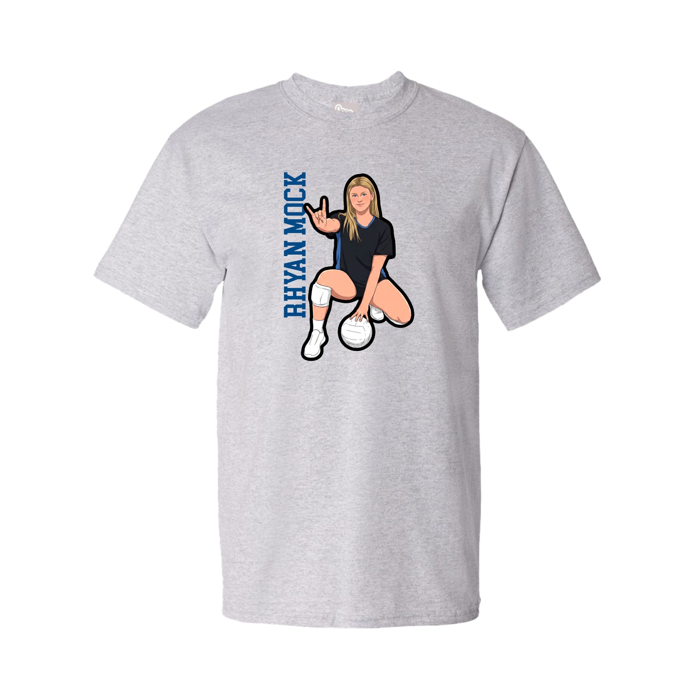 Youth Tee — Name Vertical in Grey