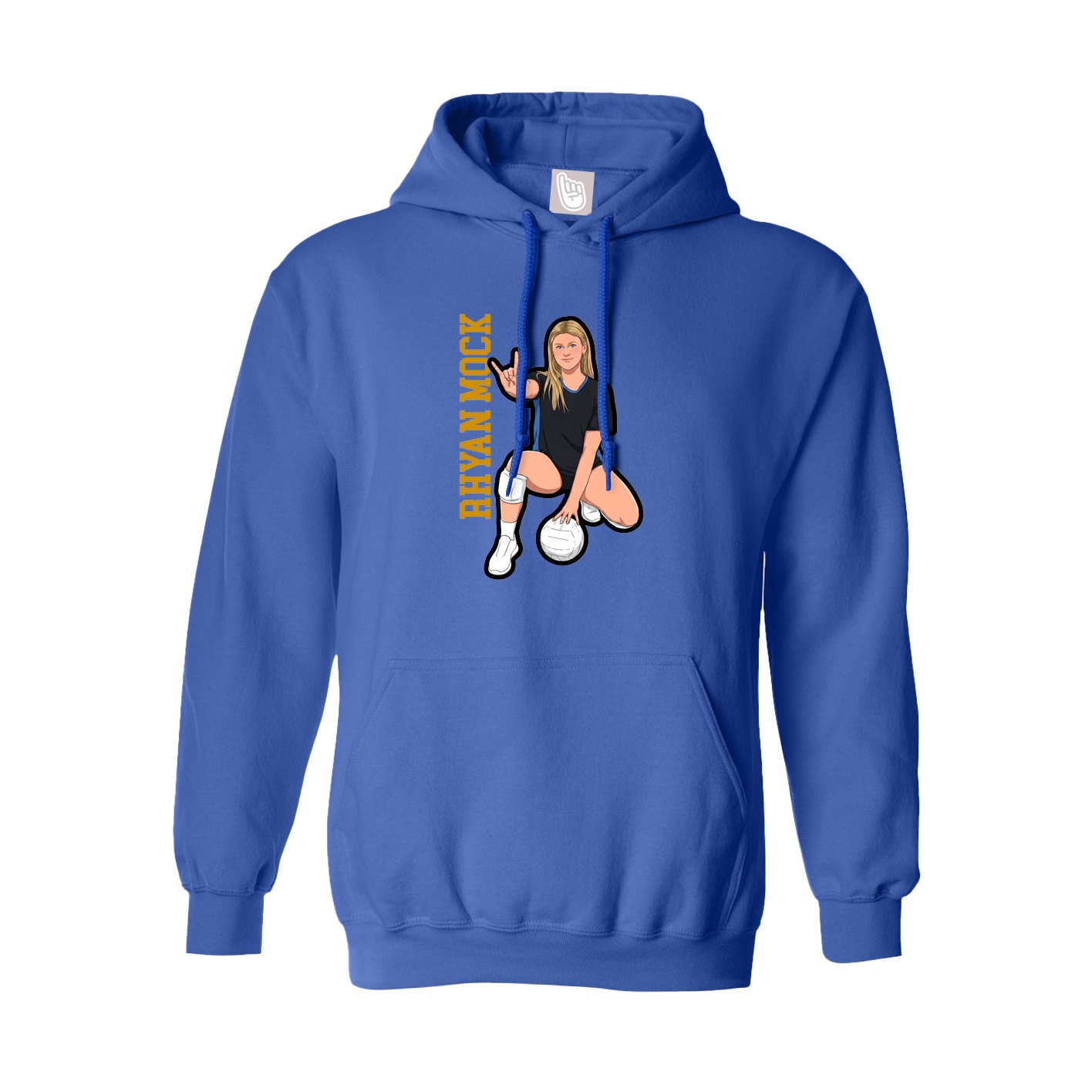 Hoodie — Name Vertical in Royal