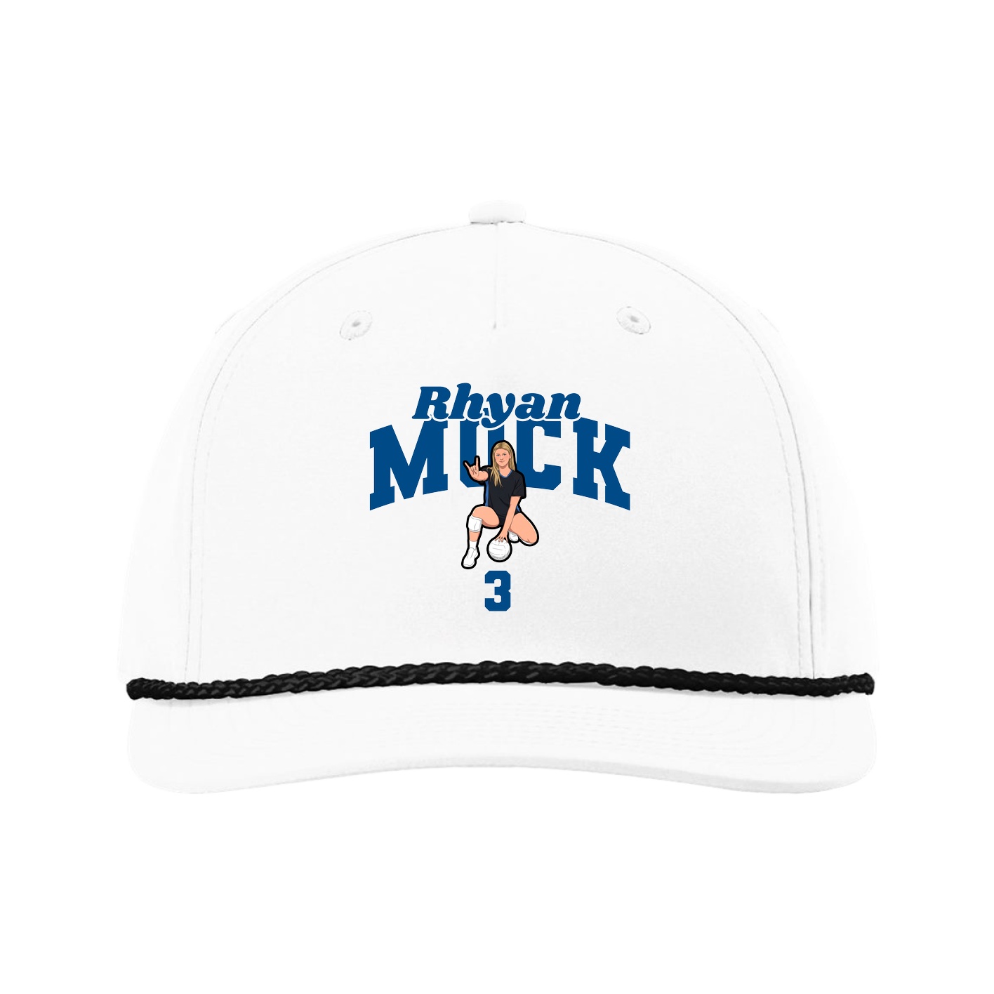 Five-Panel Classic Rope Cap — Signature Arch in White