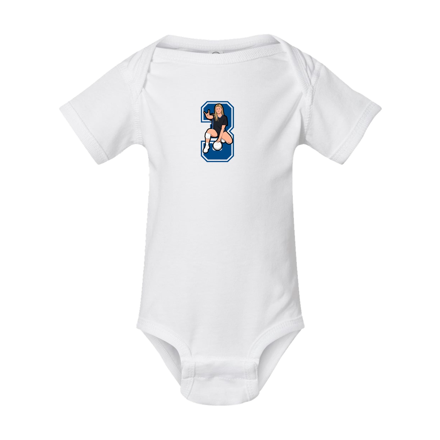 Baby Onesie — Number in White