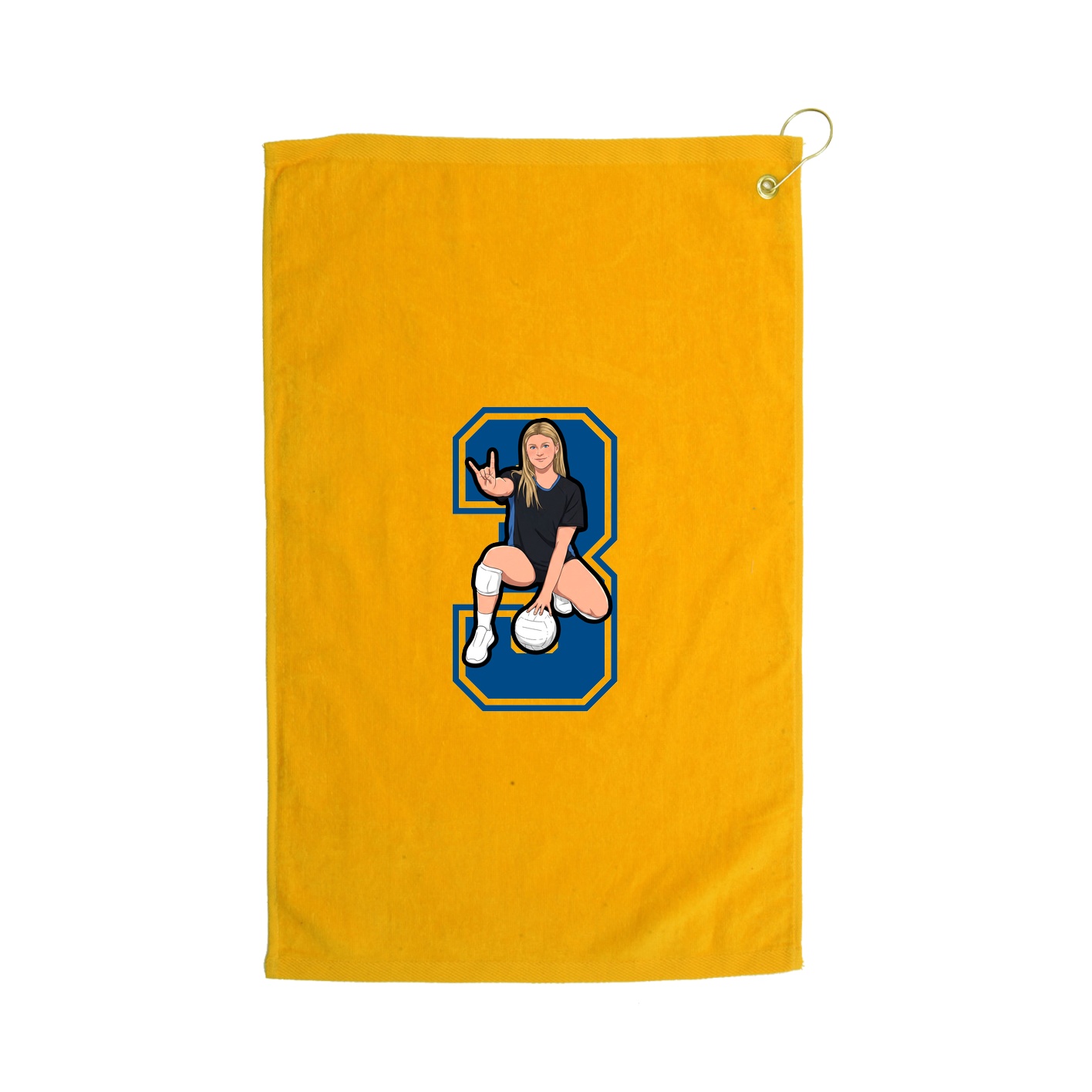 Golf Towel — Number in Gold