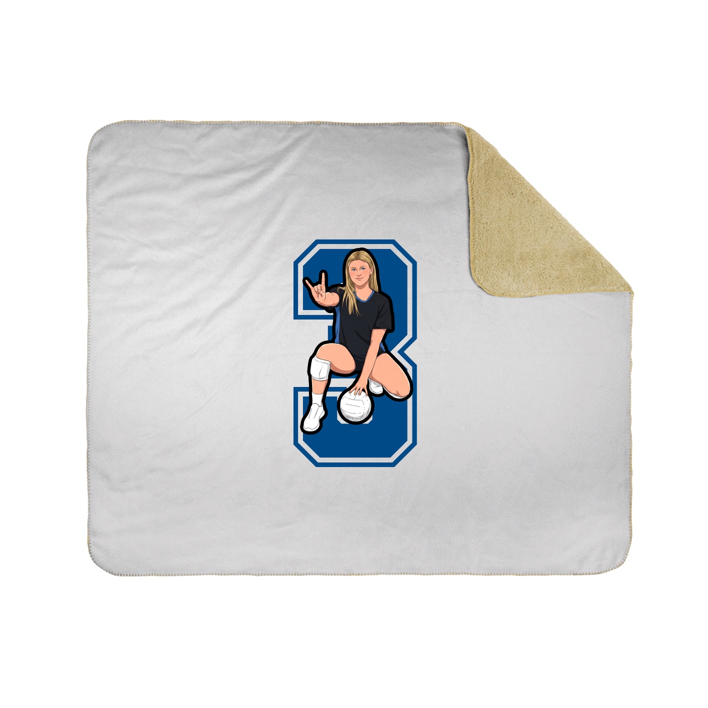 Throw Blanket — Number in White