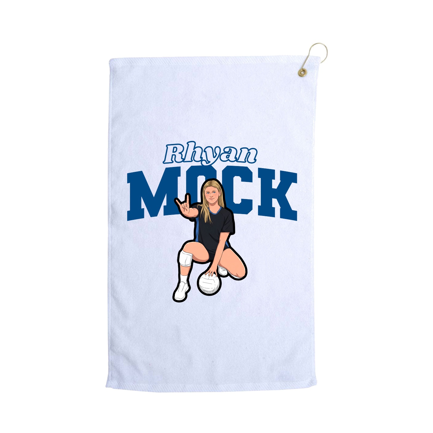 Golf Towel — Name Arch in White