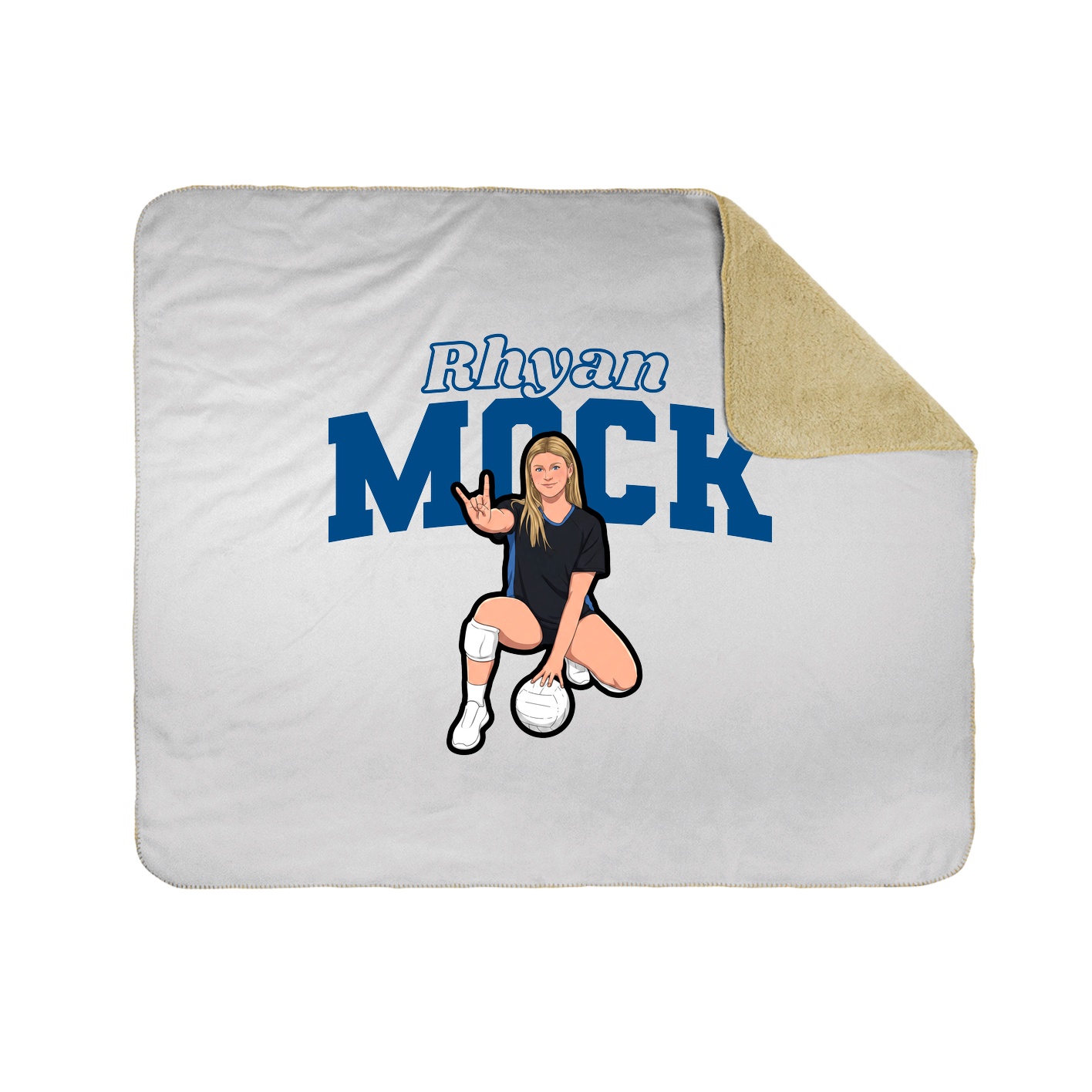 Throw Blanket — Name Arch in White