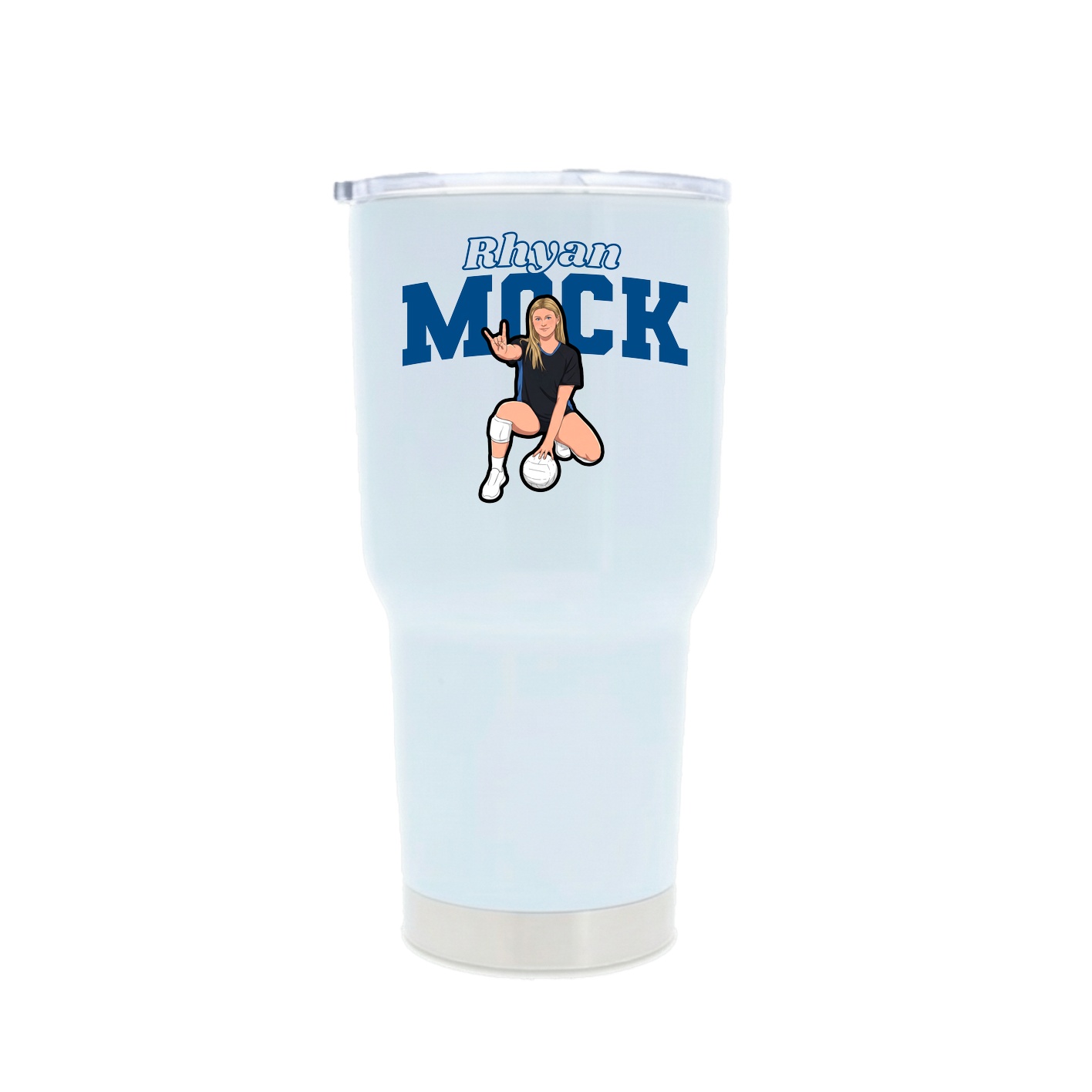 30oz Stainless Steel Tumbler — Name Arch in White