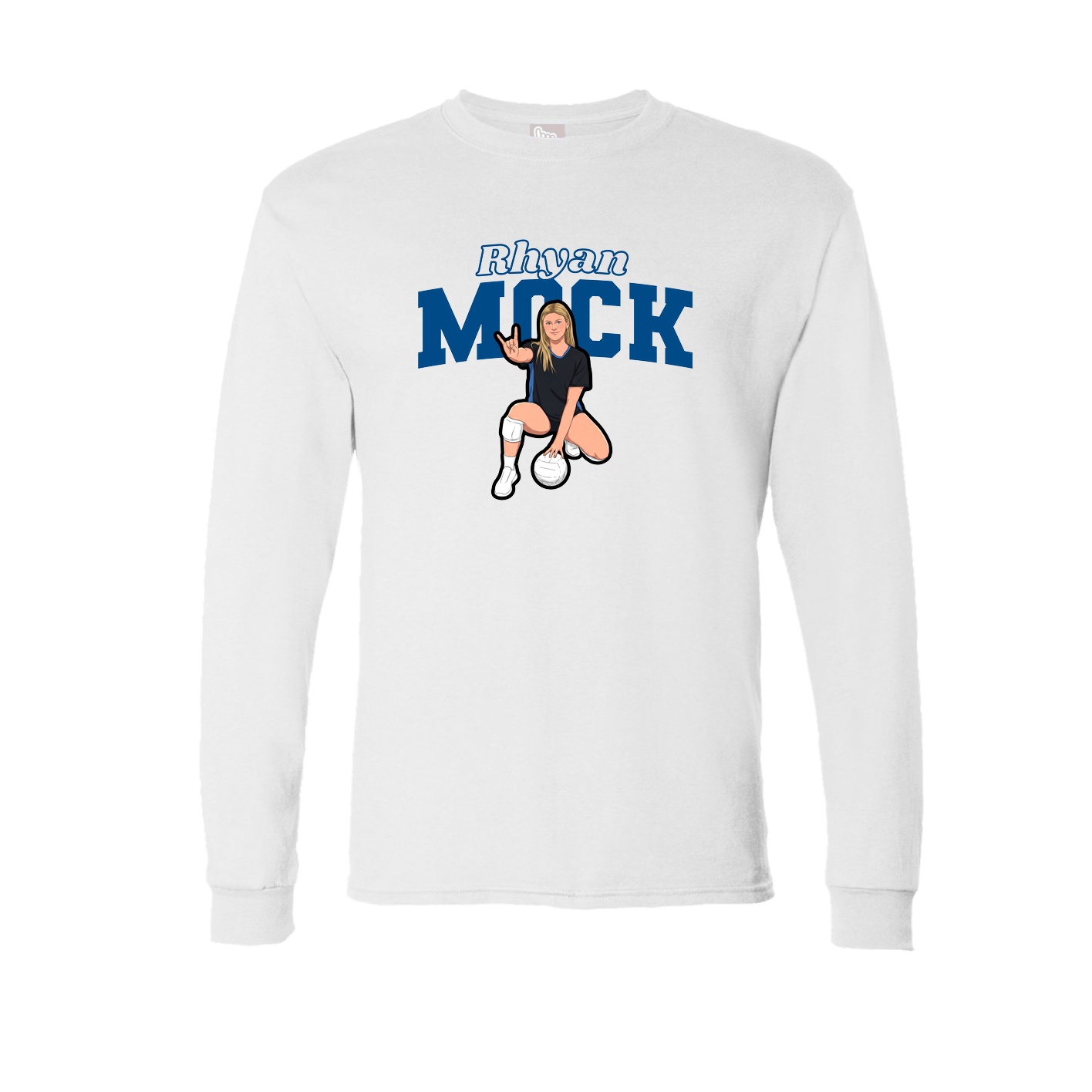 Long Sleeve Tee — Name Arch in White