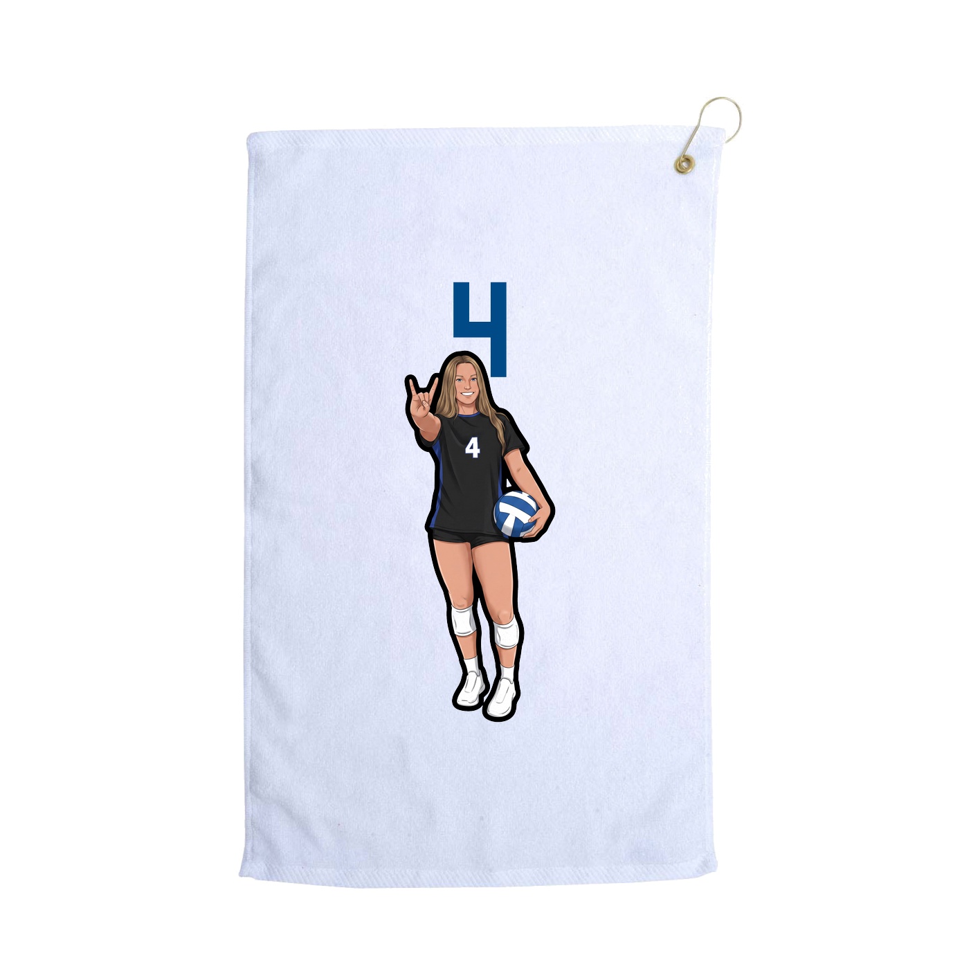Golf Towel — Number Top in White