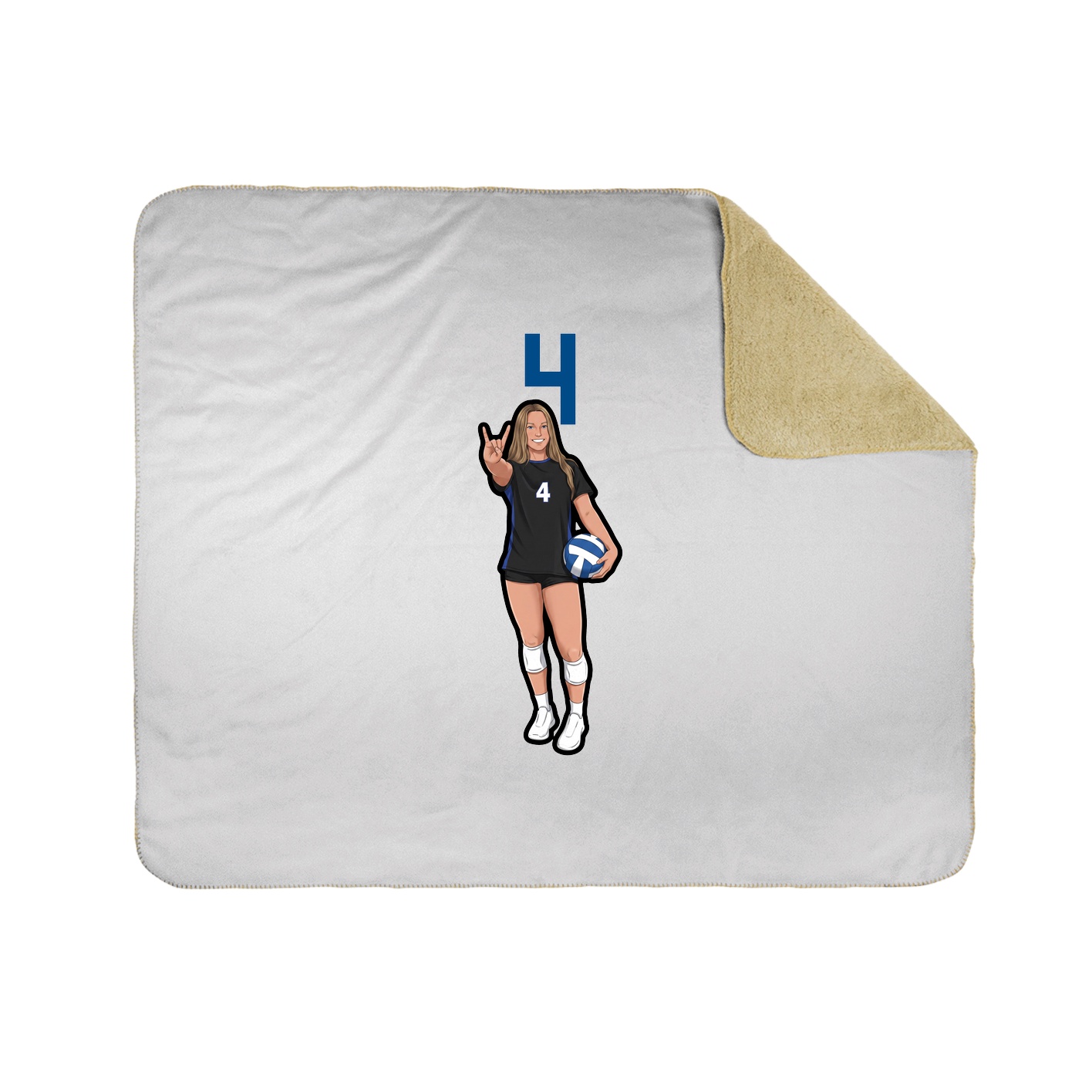 Throw Blanket — Number Top in White
