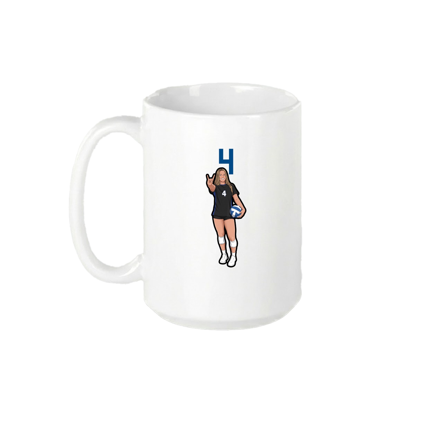 15oz Coffee Mug — Number Top in White