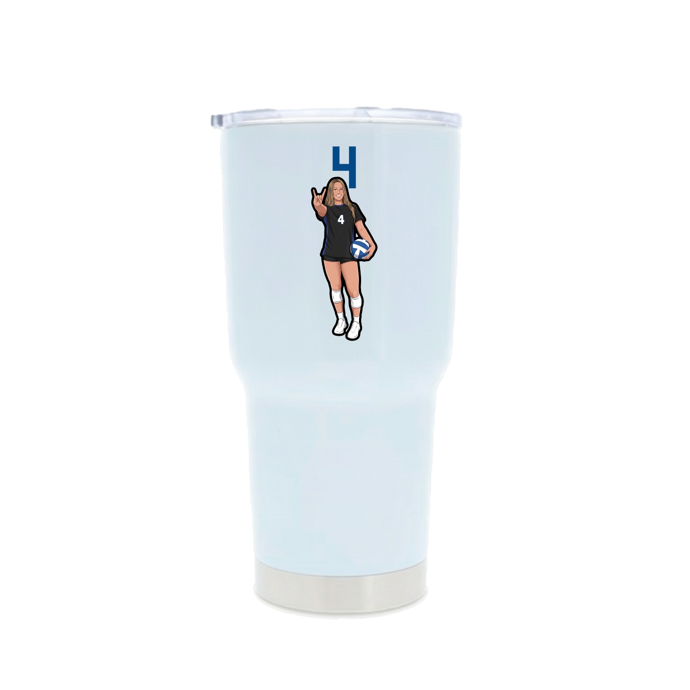 30oz Stainless Steel Tumbler — Number Top in White
