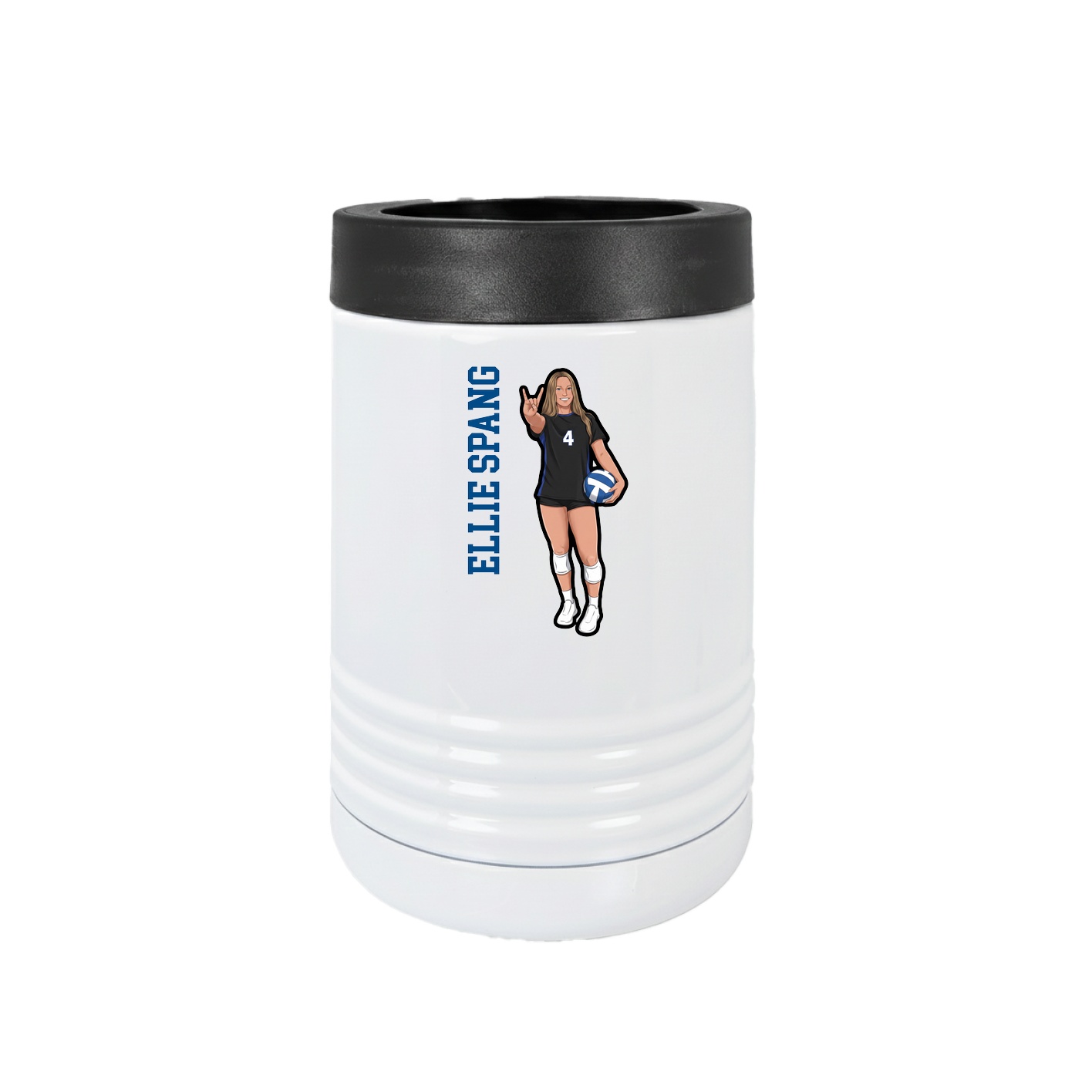 Beverage Holder — Name Vertical in White