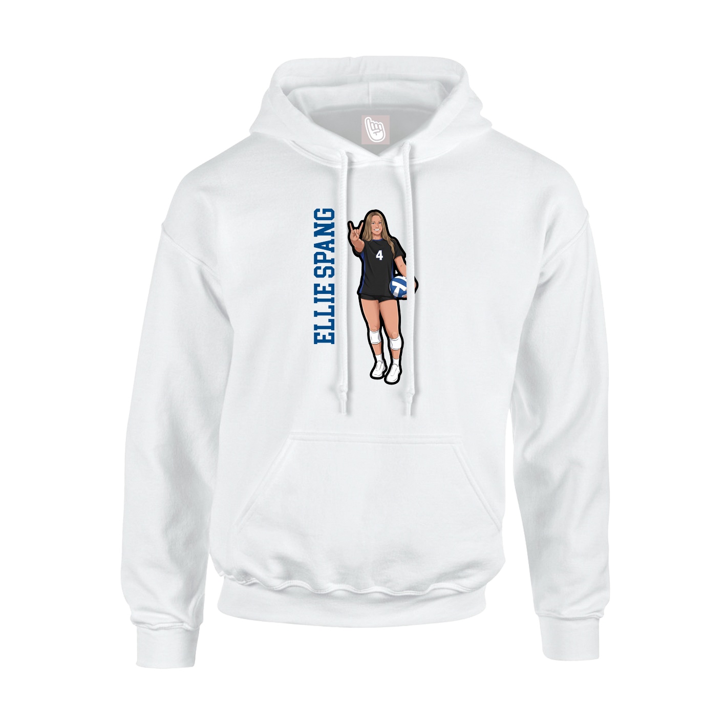 Hoodie — Name Vertical in White