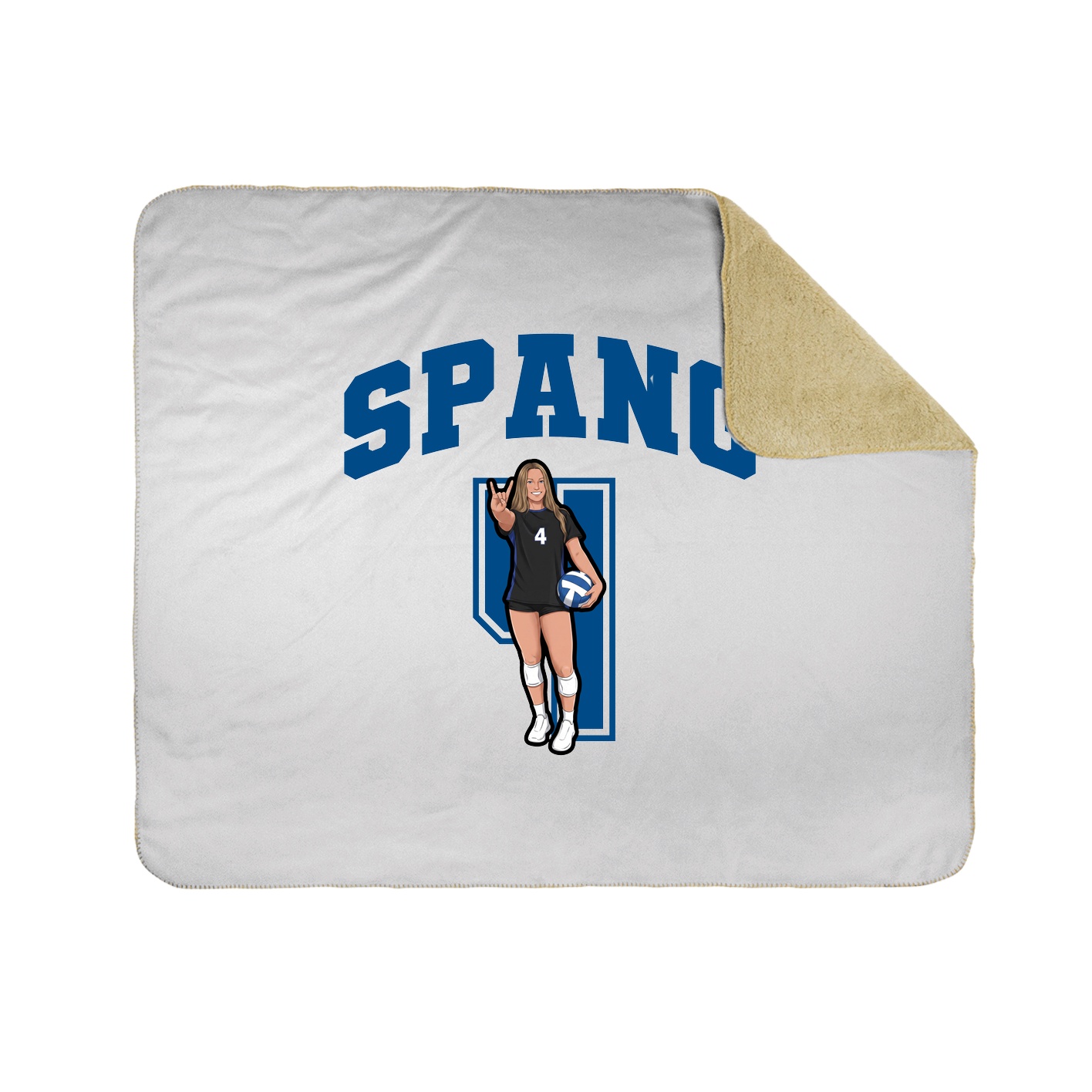 Throw Blanket — Number in White