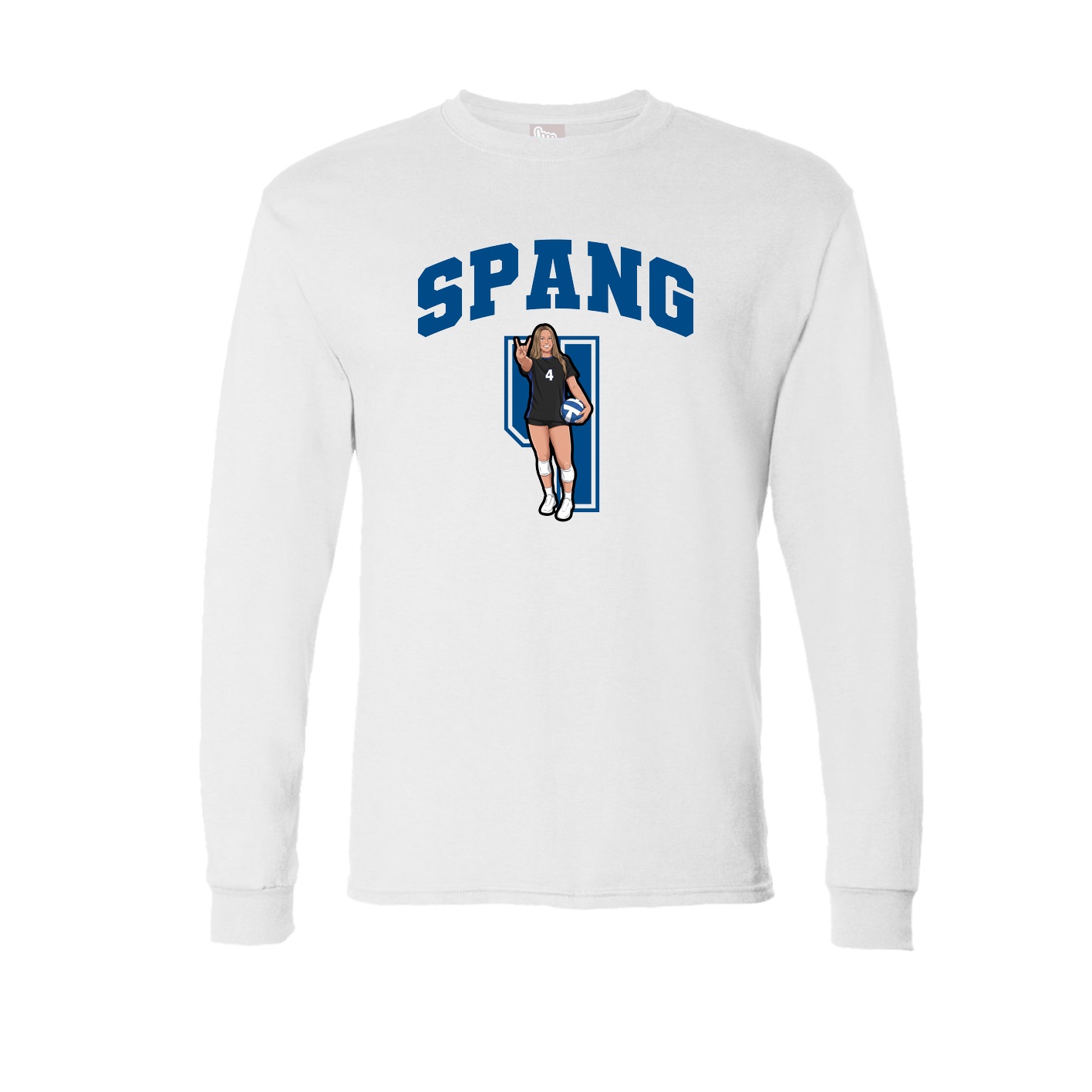 Long Sleeve Tee — Number in White