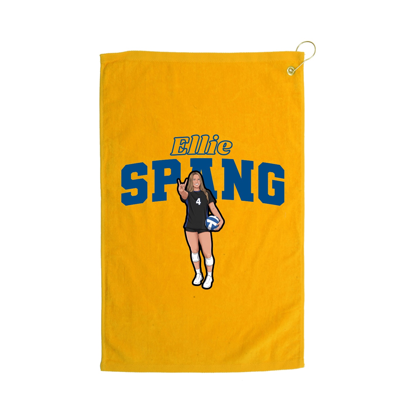 Golf Towel — Name Arch in Gold