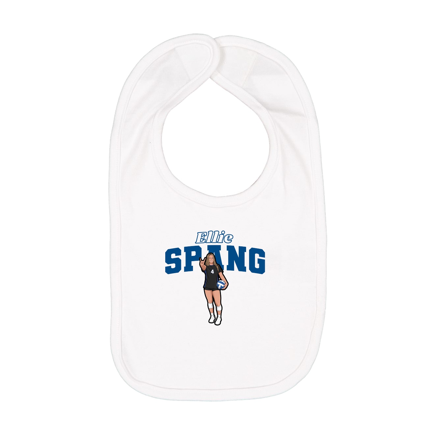 Infant Bib — Name Arch in White
