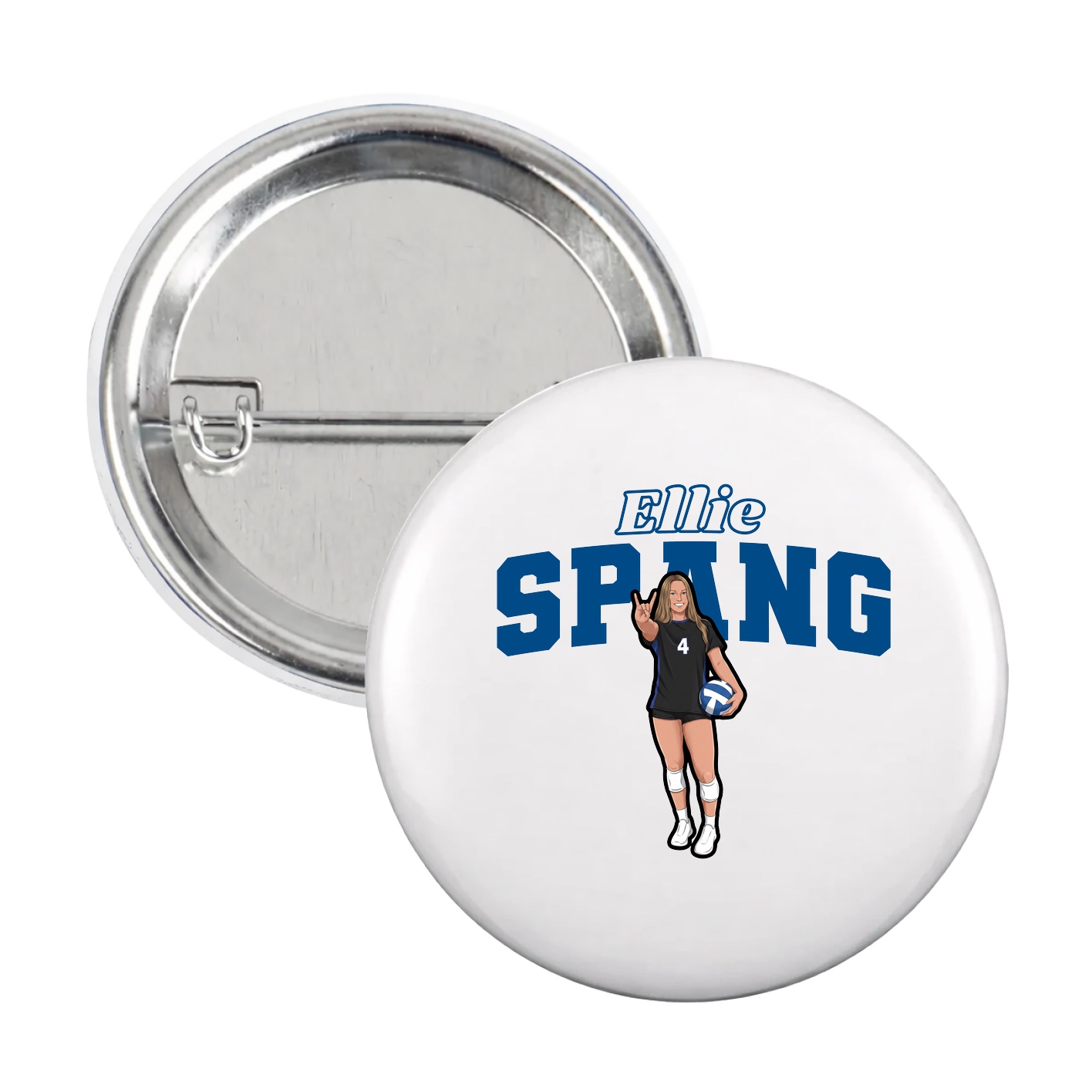 Game Day Button — Name Arch in White