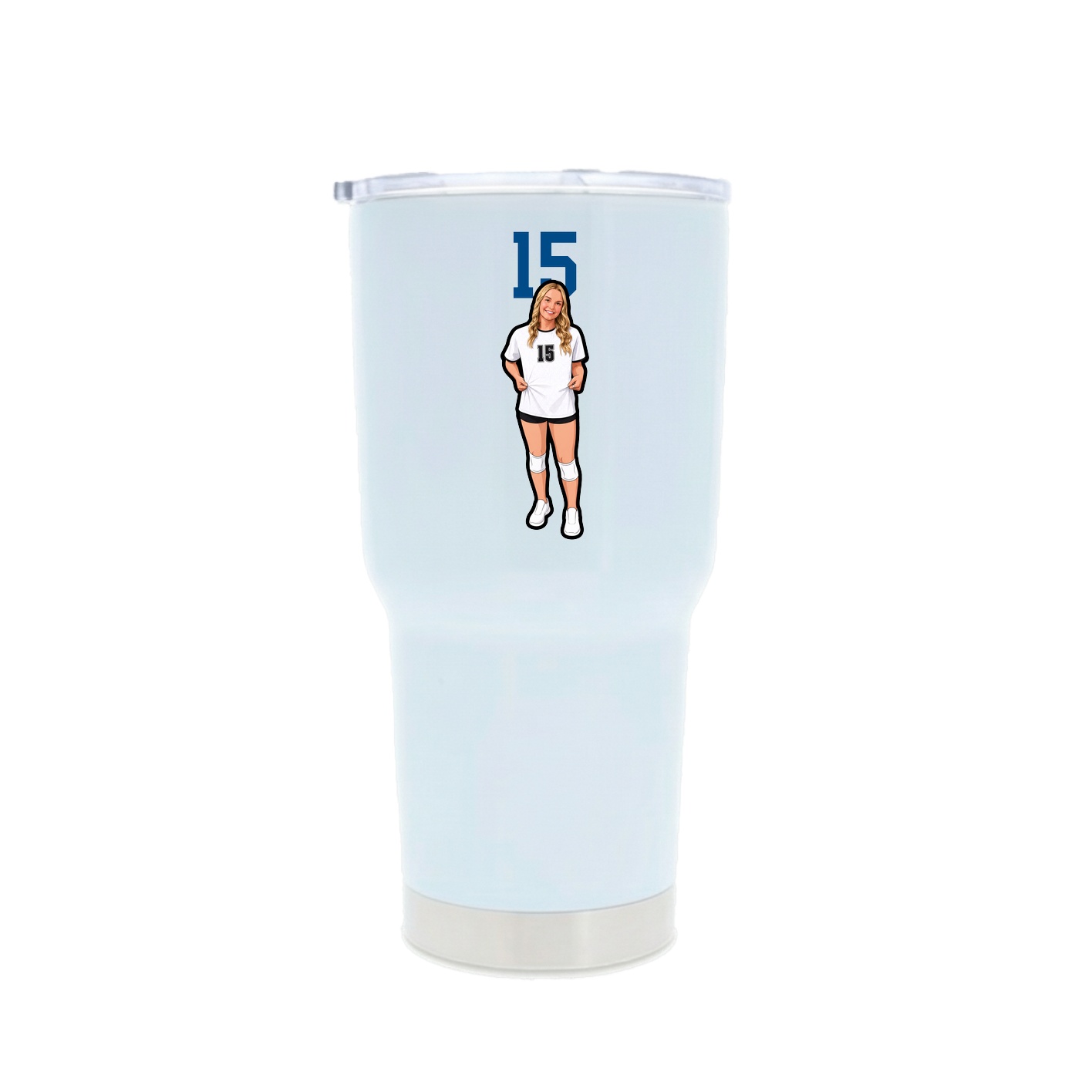30oz Stainless Steel Tumbler — Number Top in White