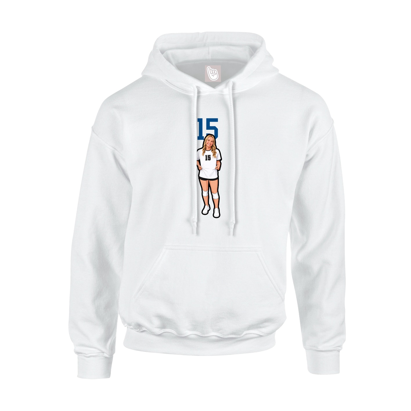 Youth Hoodie — Number Top in White