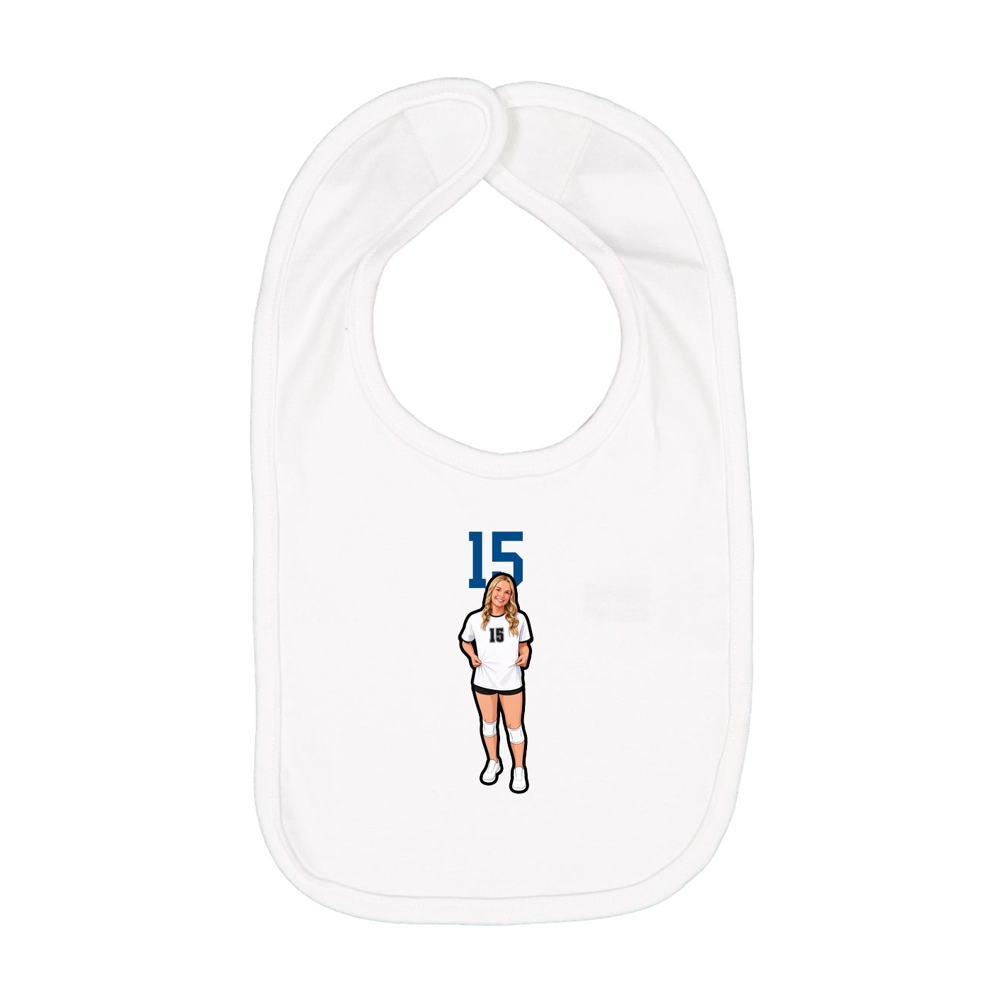 Infant Bib — Number Top in White