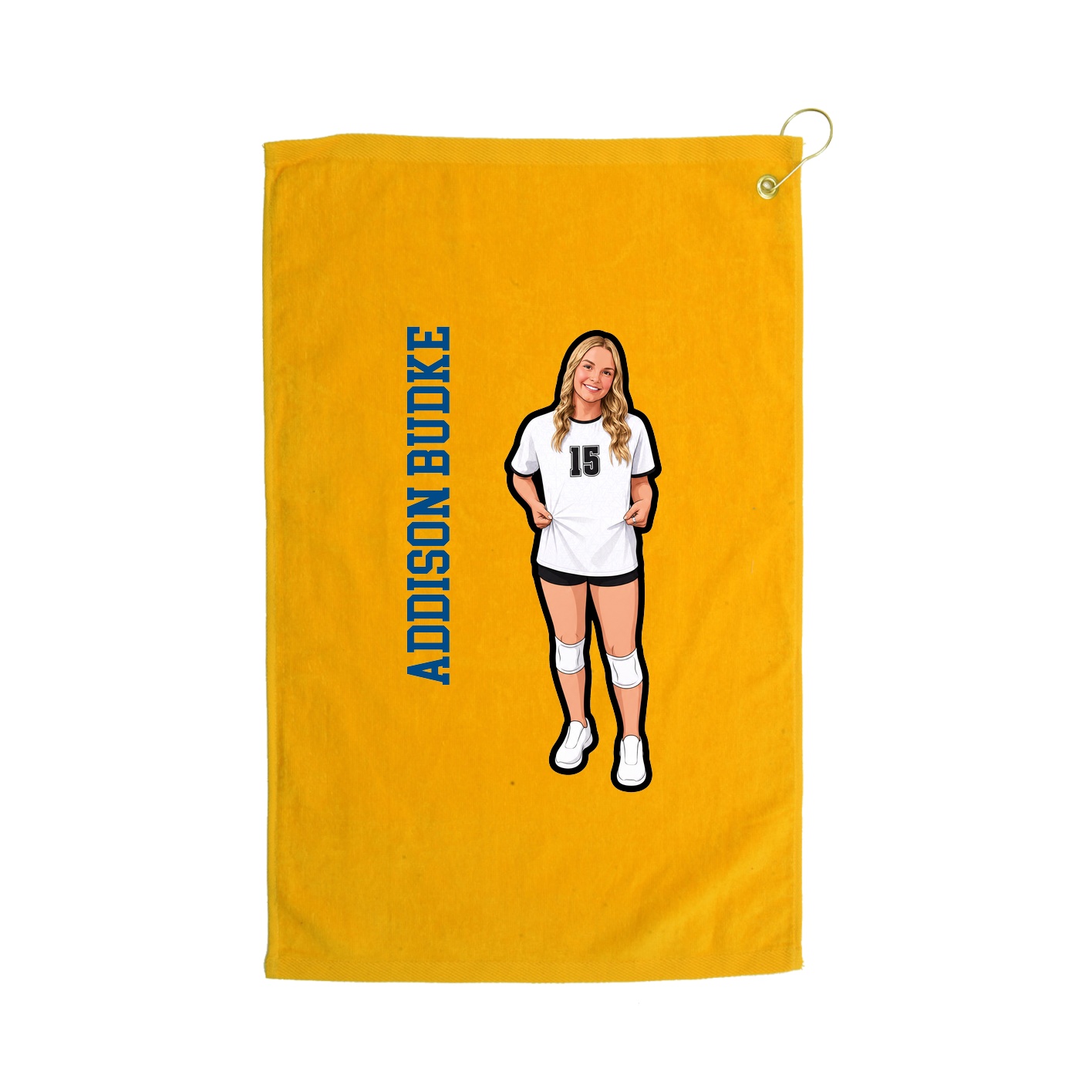 Golf Towel — Name Vertical in Gold