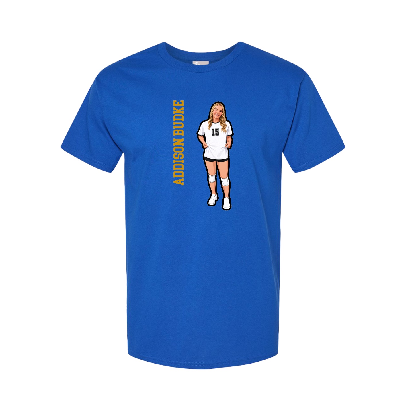 Youth Tee — Name Vertical in Royal
