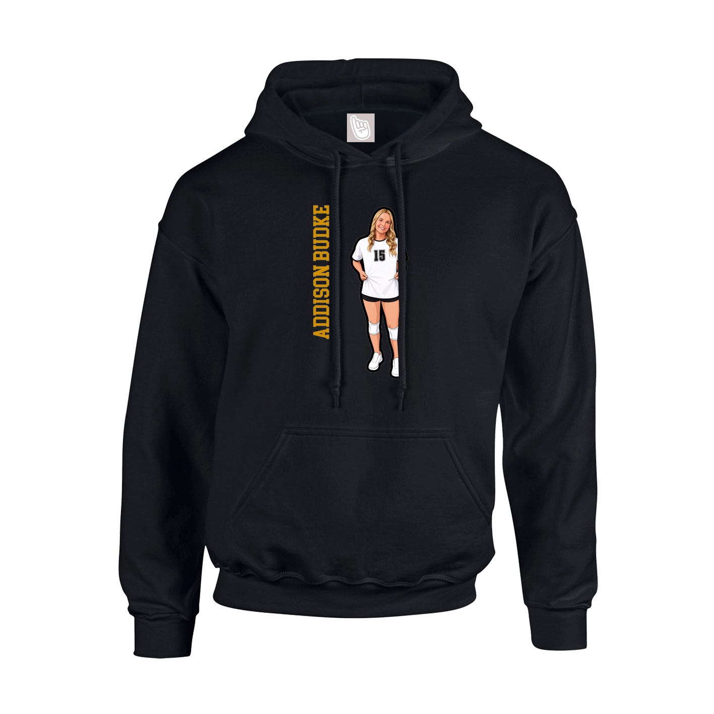 Hoodie — Name Vertical in Black