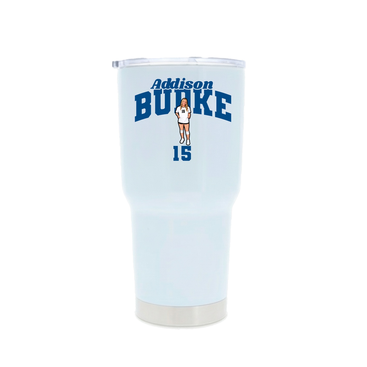 30oz Stainless Steel Tumbler — Signature Arch in White