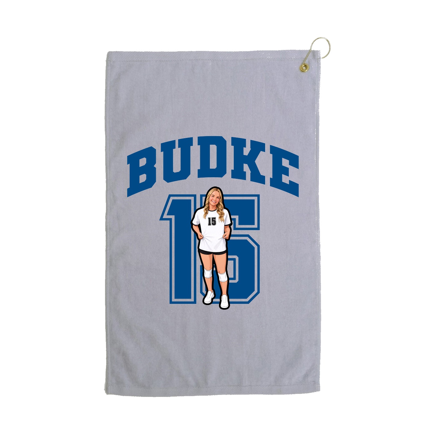 Golf Towel — Number in Grey