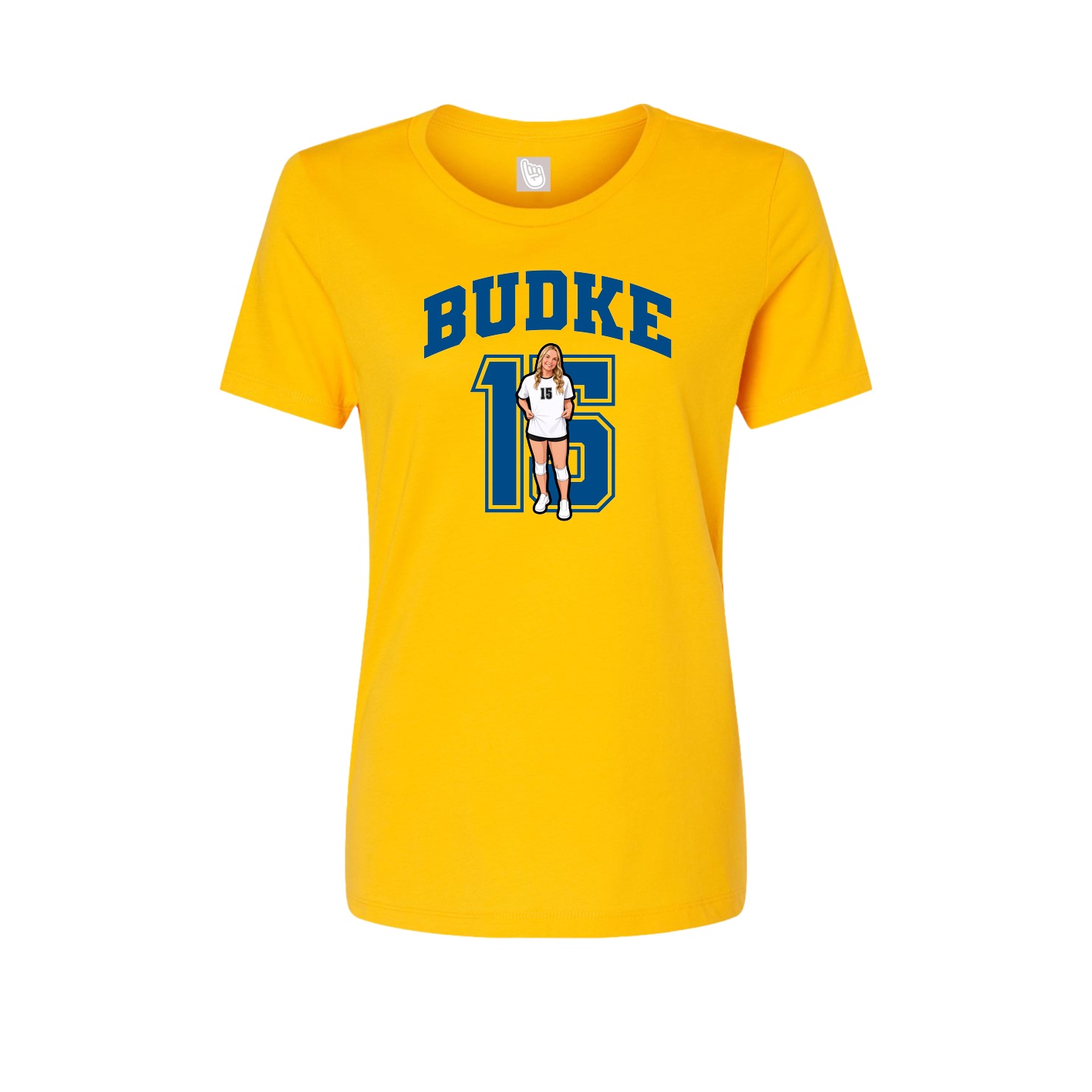 Fitted Women's Tee — Number in Gold