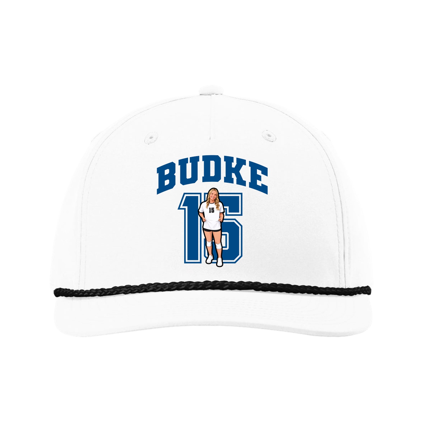 Five-Panel Classic Rope Cap — Number in White