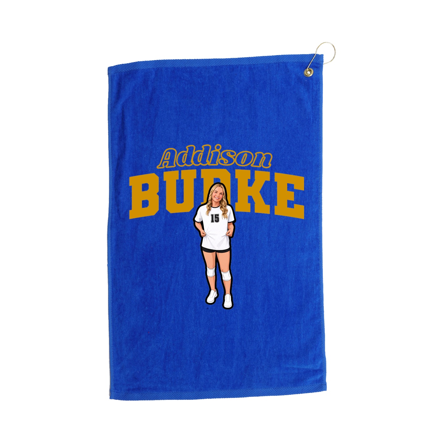 Golf Towel — Name Arch in Royal