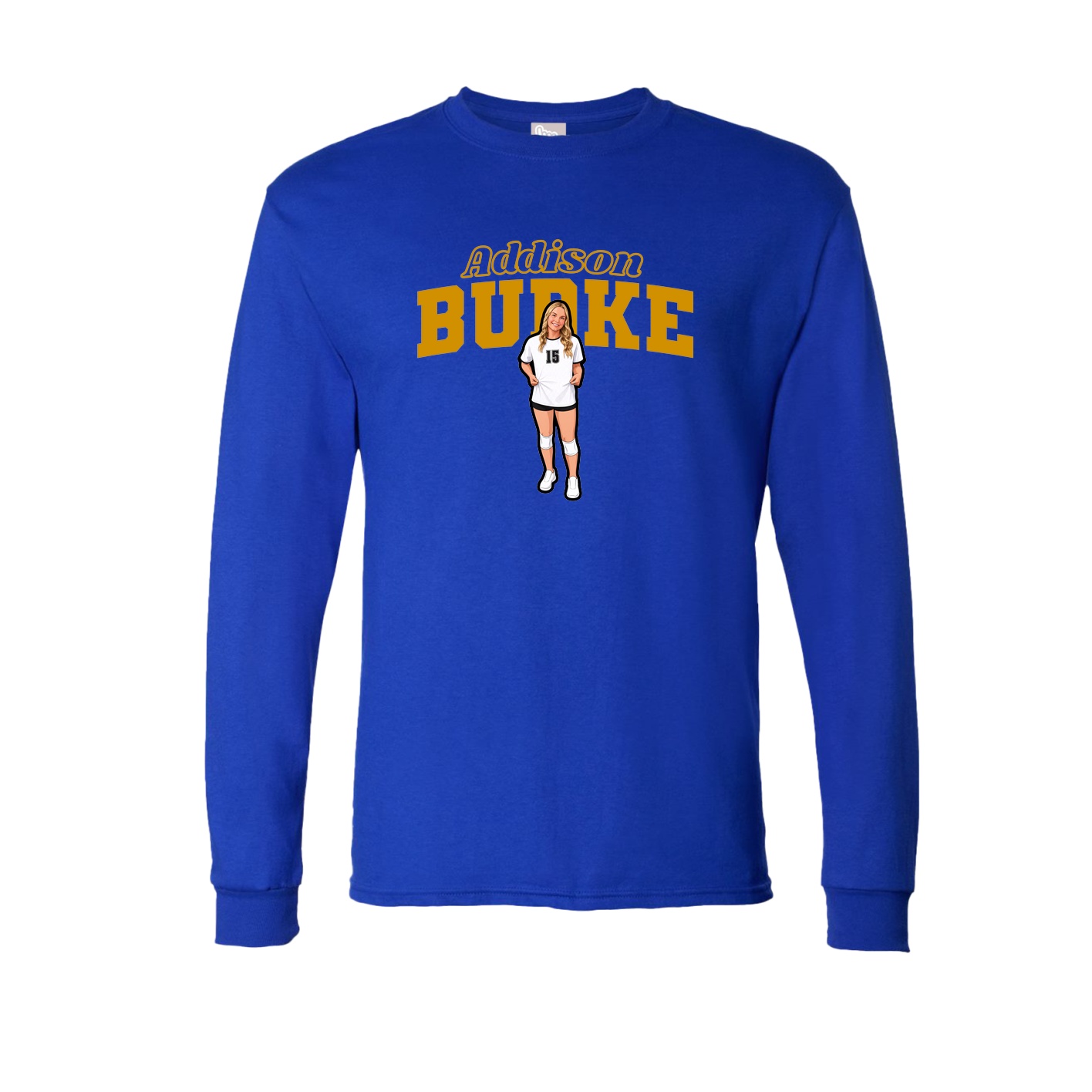 Long Sleeve Tee — Name Arch in Royal