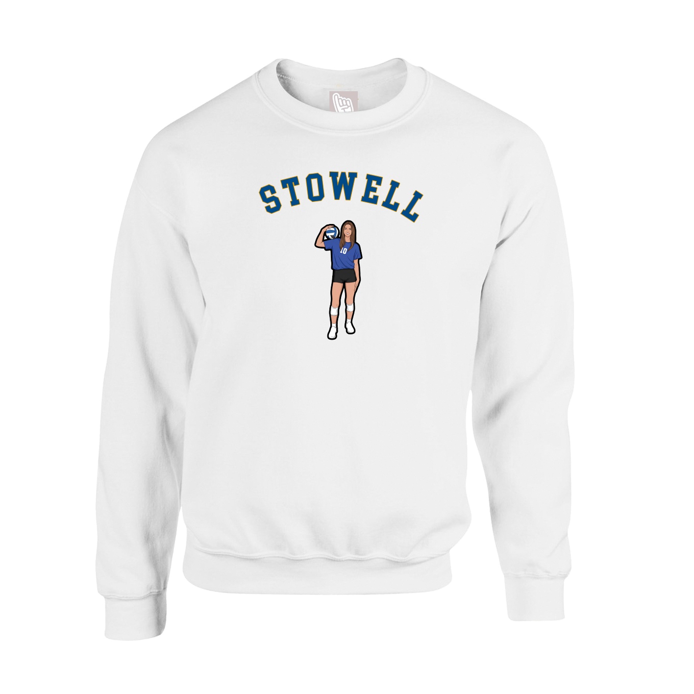 Fleece Crew — Shirsey Arch in White