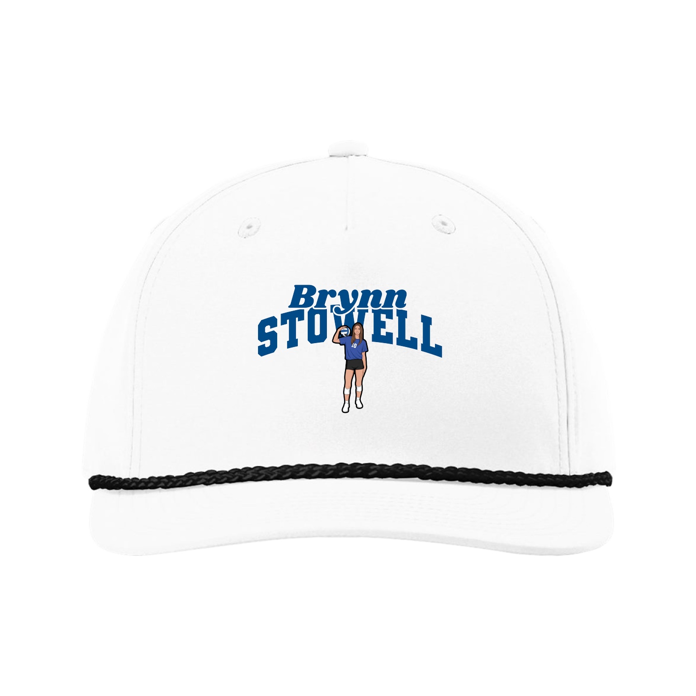 Five-Panel Classic Rope Cap — Signature Arch in White