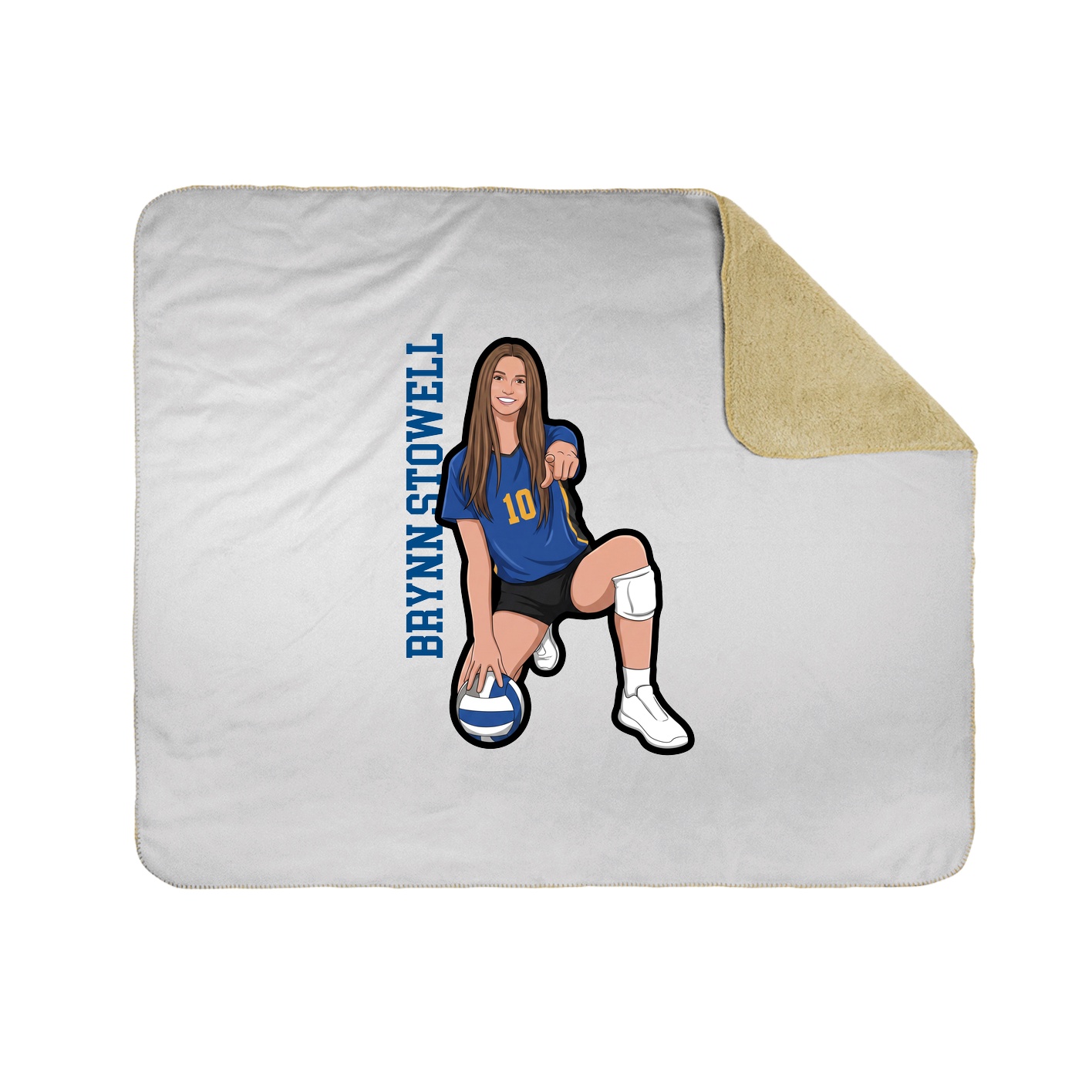 Throw Blanket — Name Vertical in White