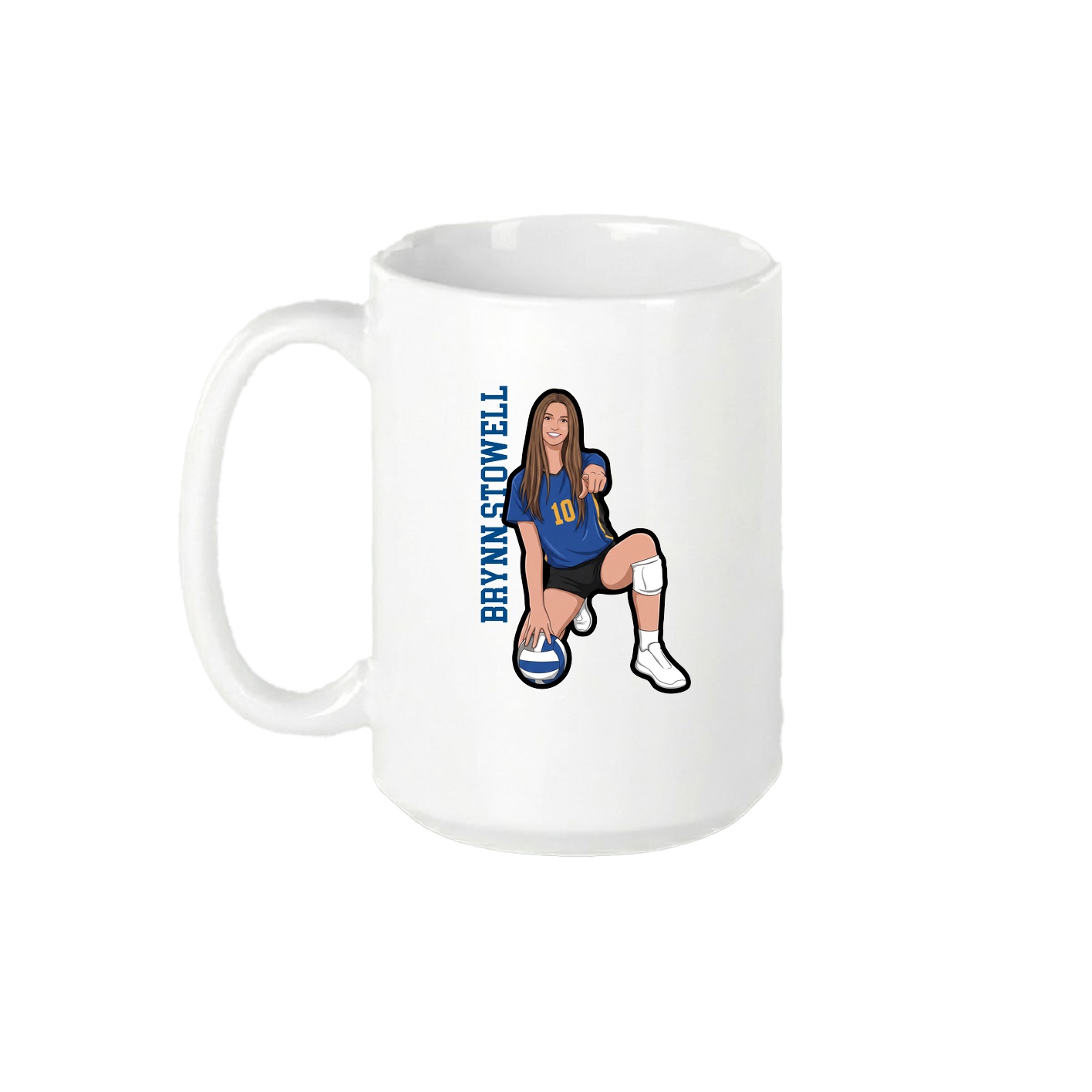 15oz Coffee Mug — Name Vertical in White