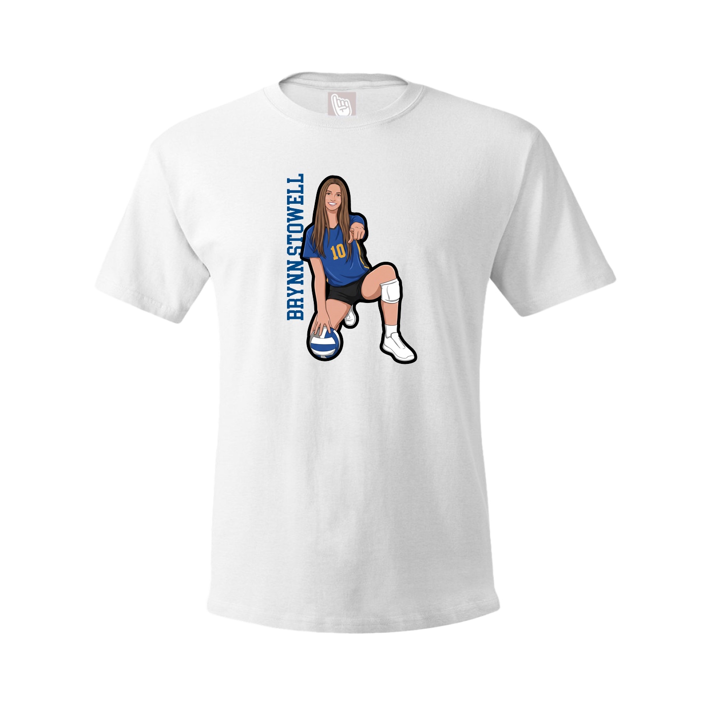 Youth Tee — Name Vertical in White
