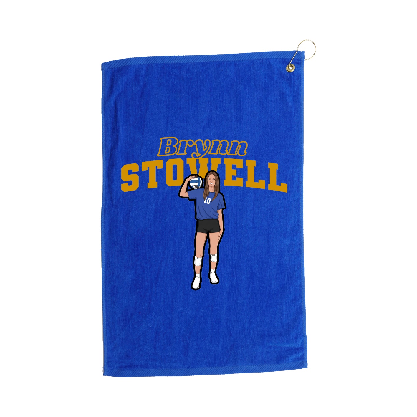 Golf Towel — Name Arch in Royal