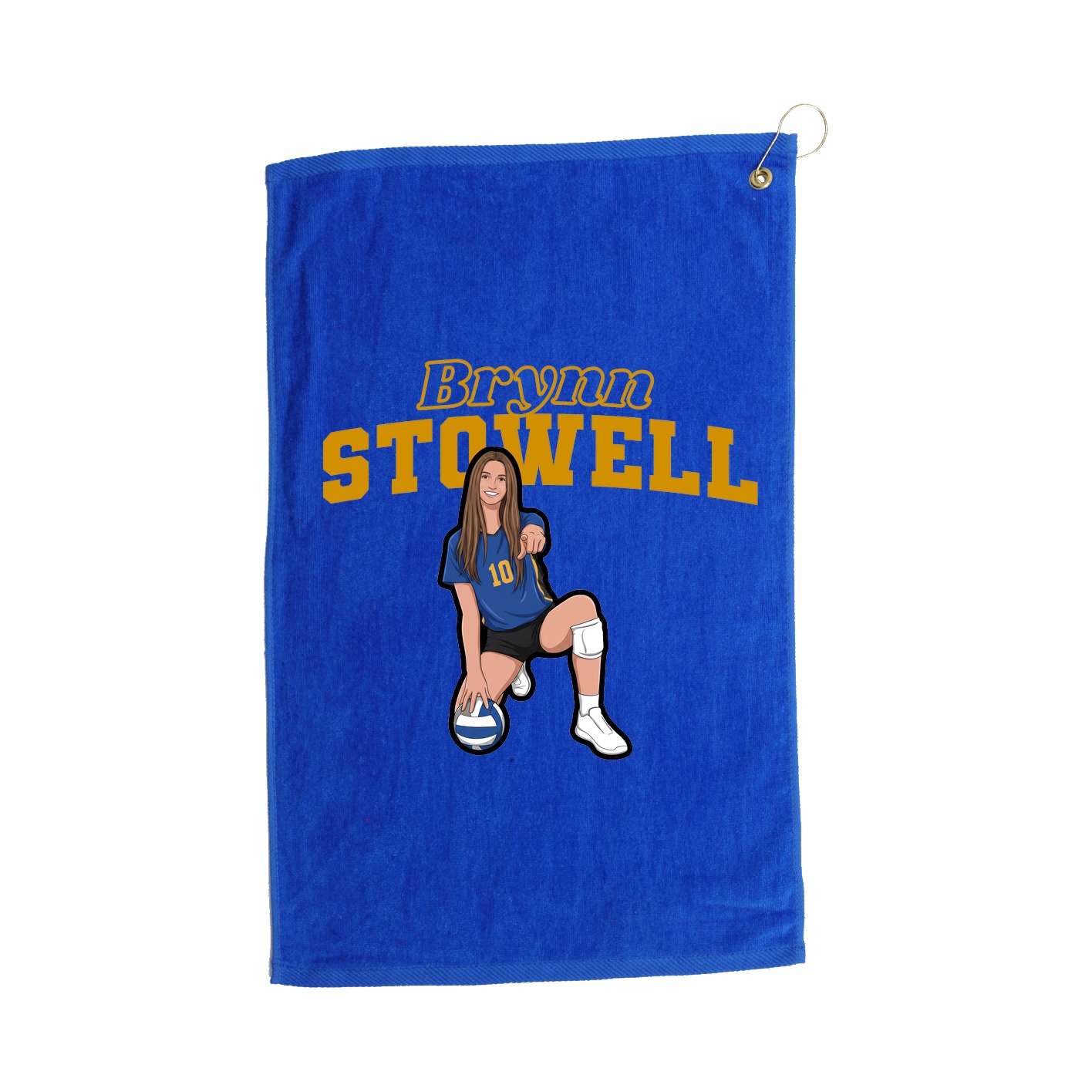 Golf Towel — Name Arch in Royal