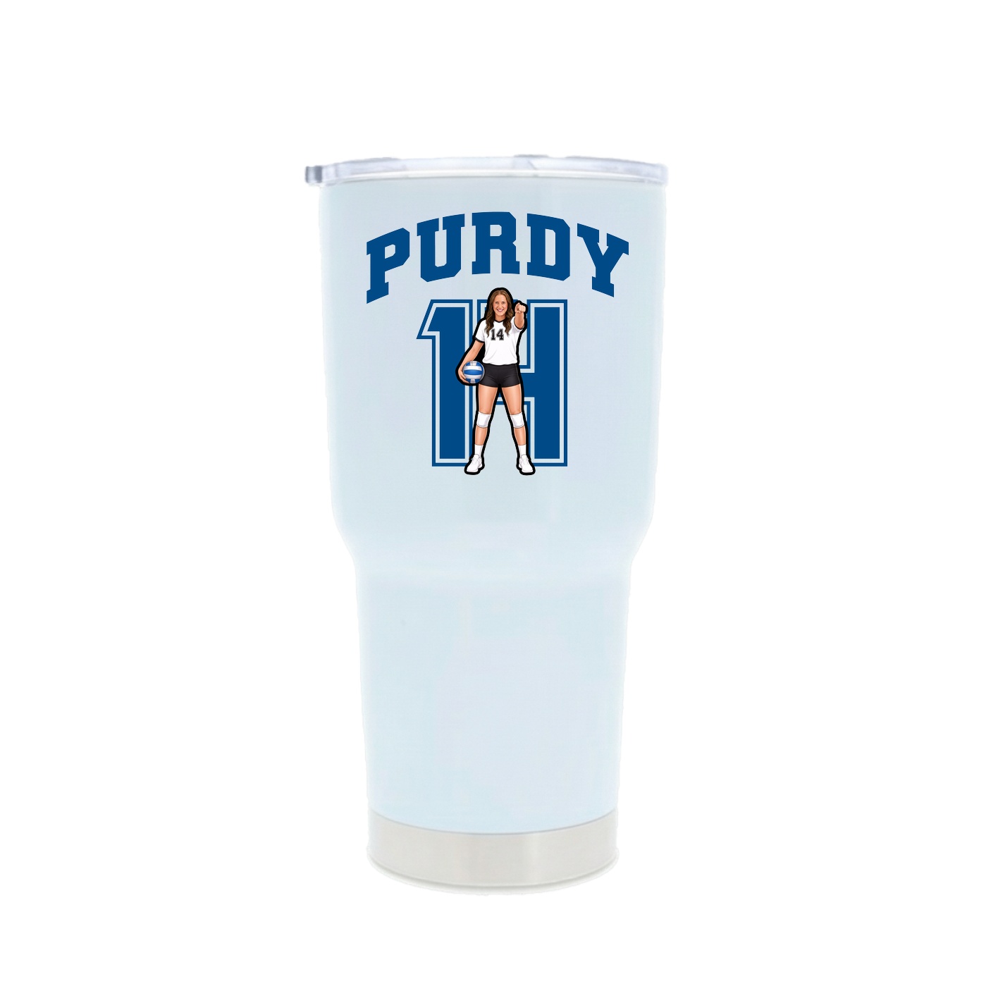 30oz Stainless Steel Tumbler — Number in White