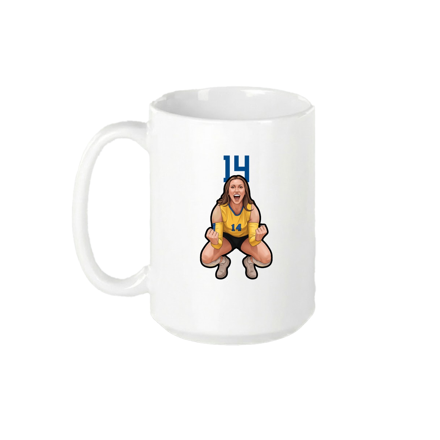 15oz Coffee Mug — Number Top in White