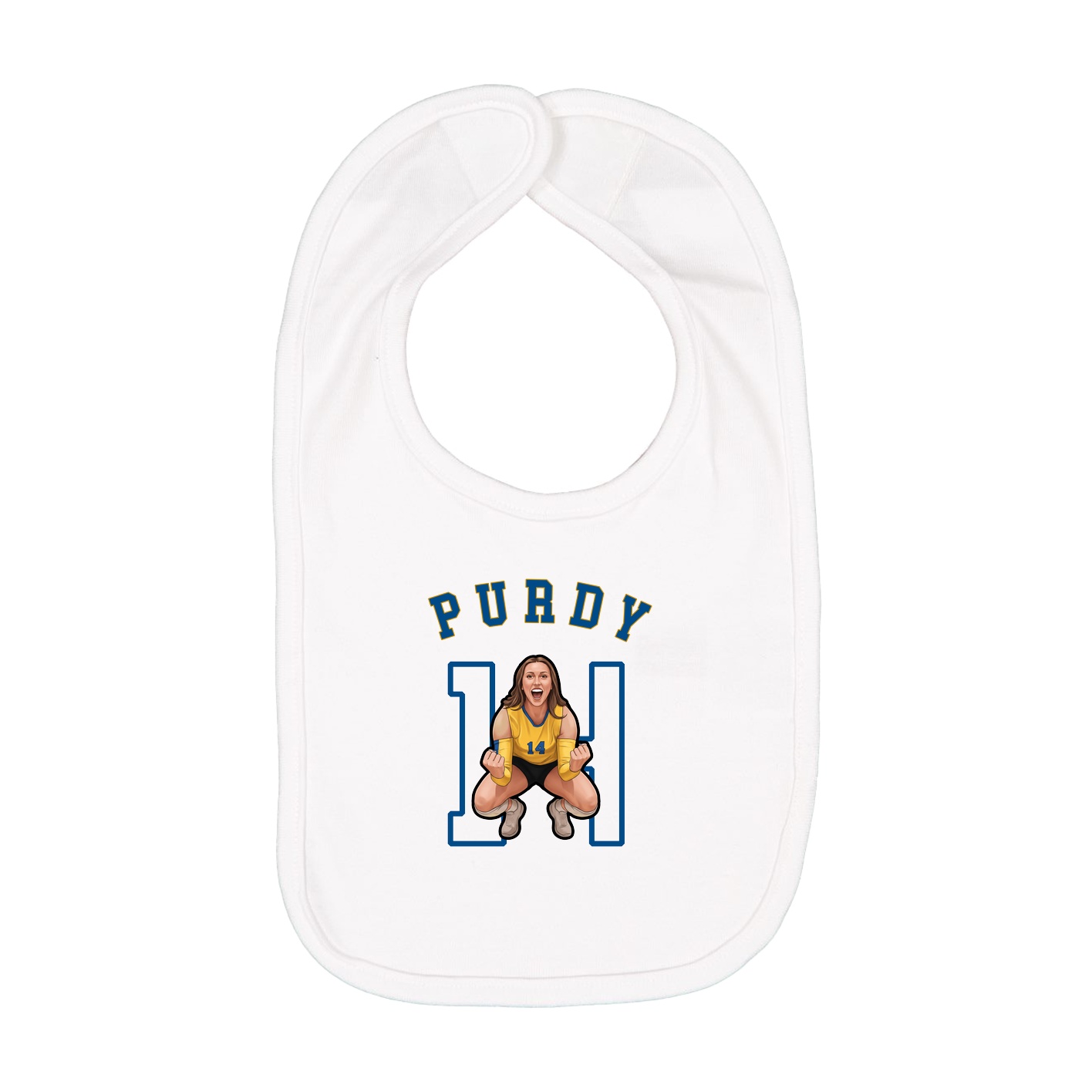 Infant Bib — Shirsey Arch in White
