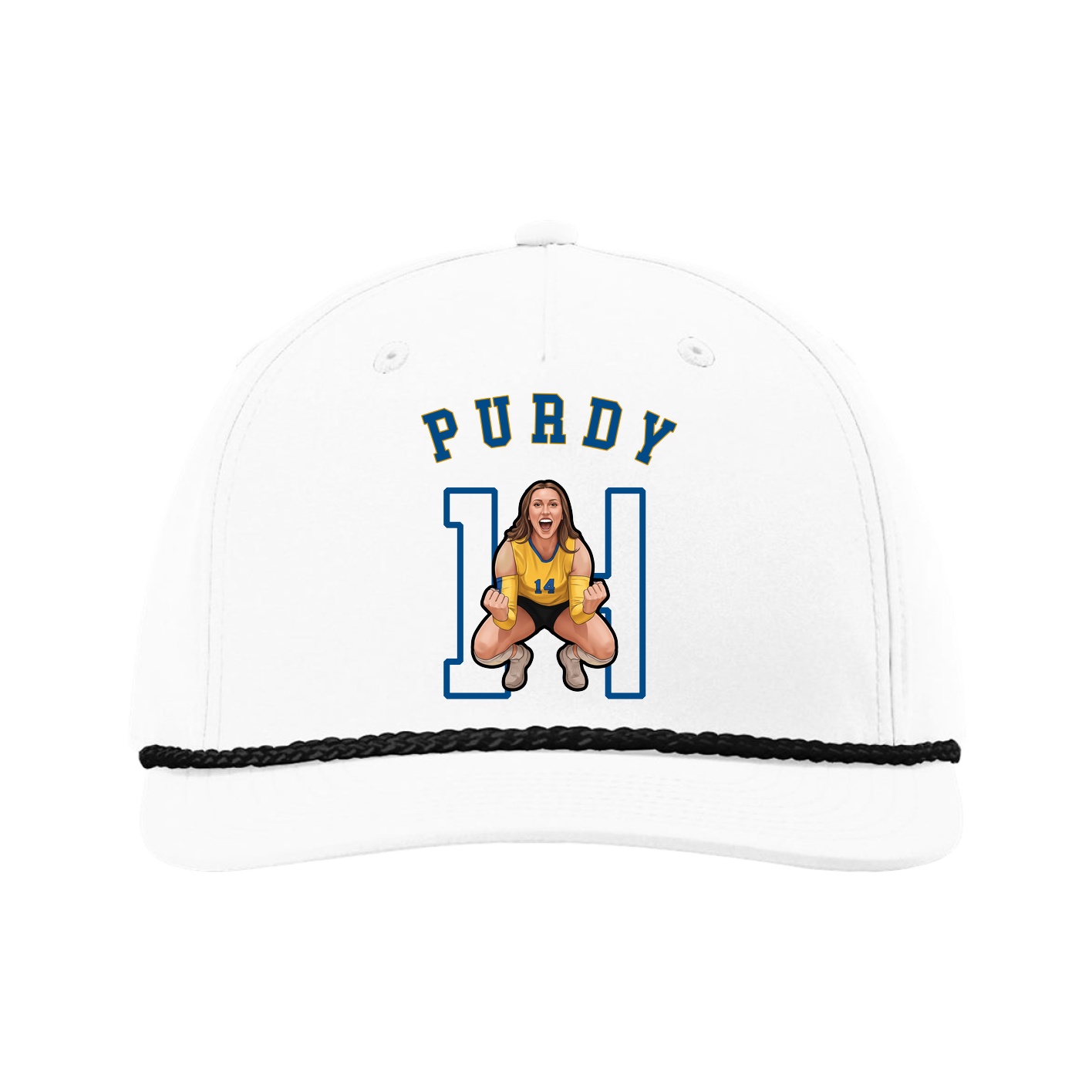 Five-Panel Classic Rope Cap — Shirsey Arch in White
