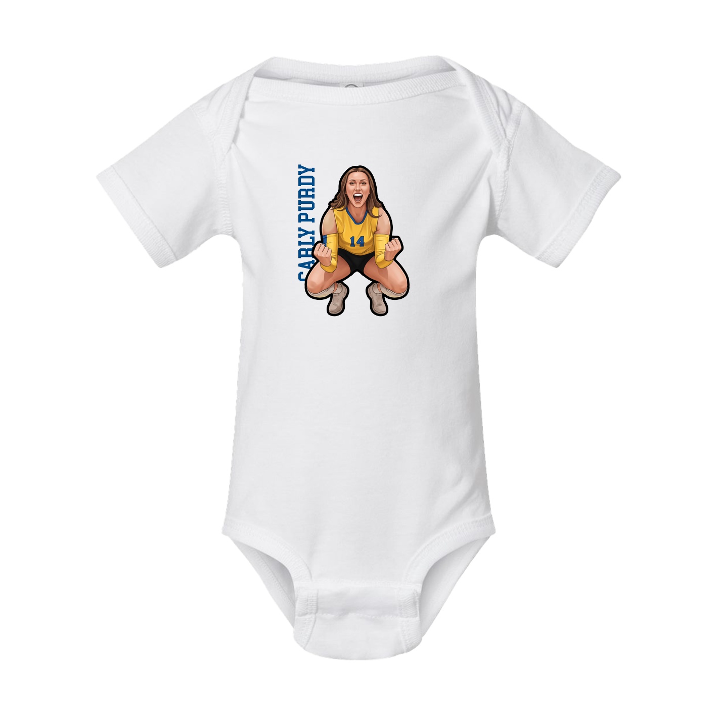 Baby Onesie — Name Vertical in White